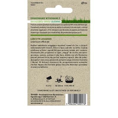 LUBCZYK OGRODOWY lekarski nasiona ziół